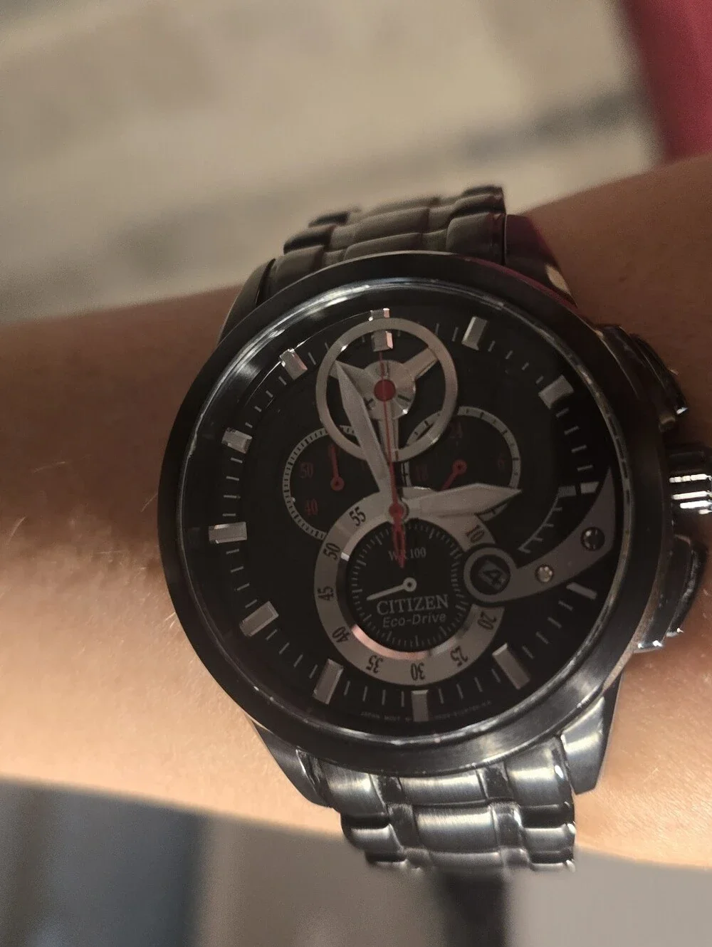 Citizen Eco-Drive Men’s Black Stainless Steel Chronograph Watch